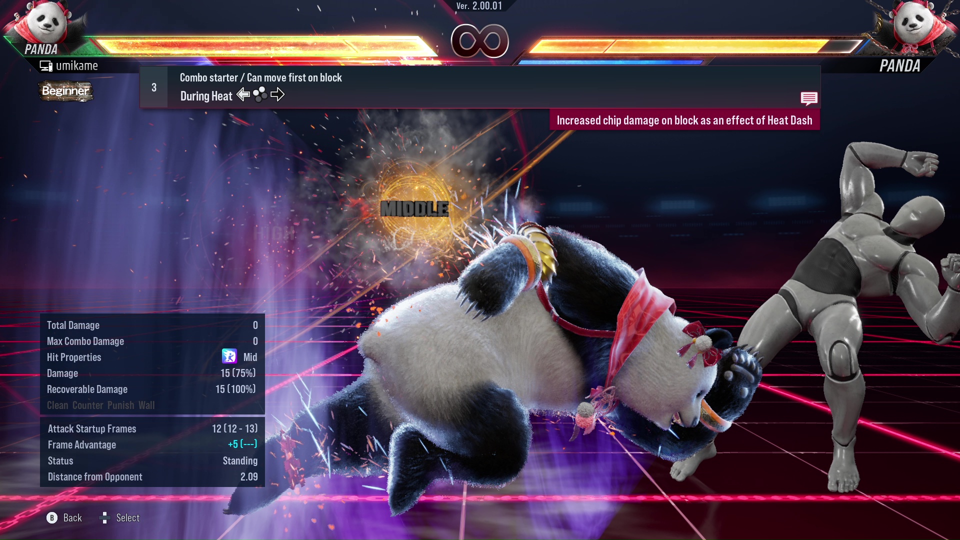 Combo starter / Can move first on block