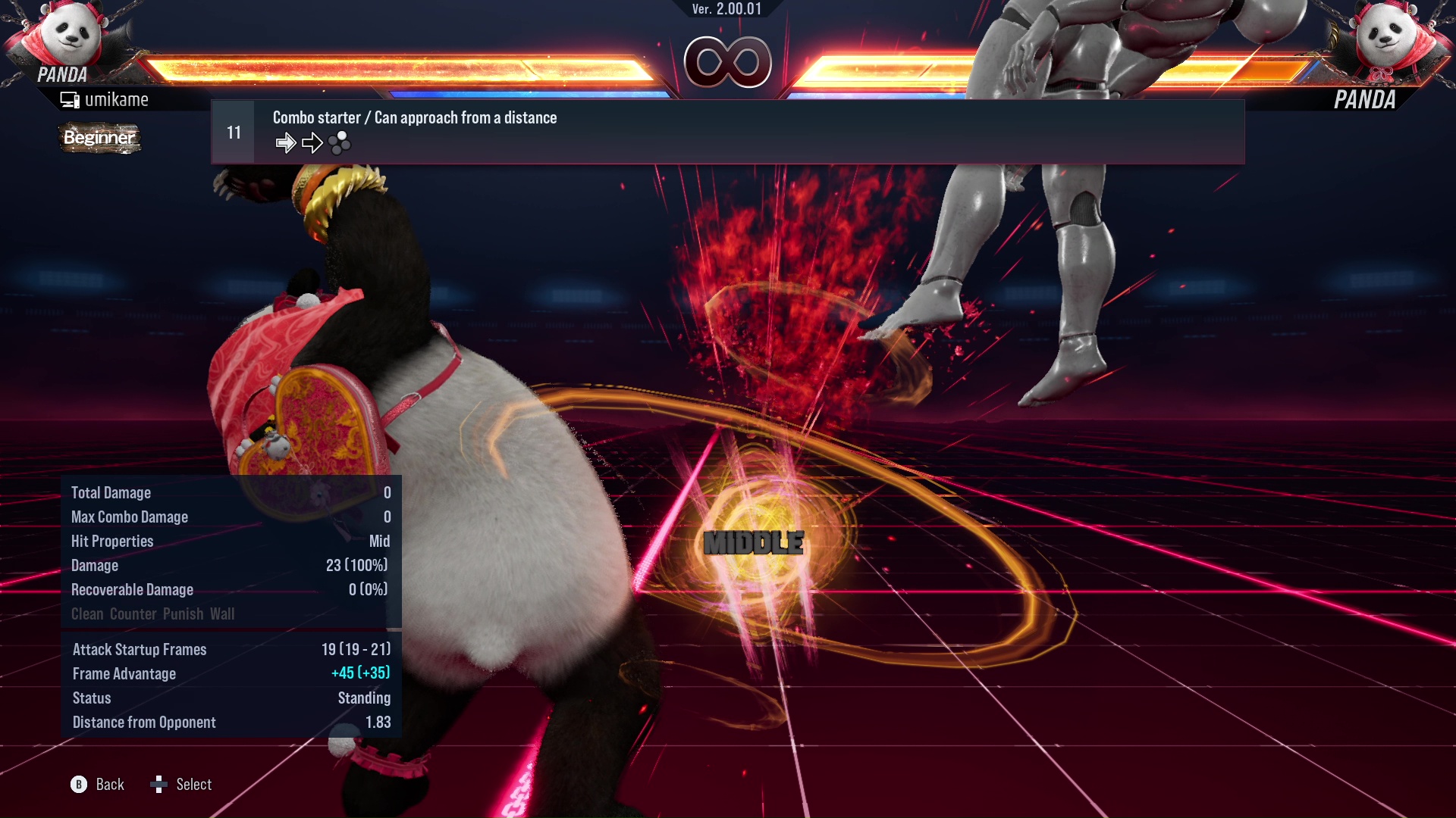 Combo starter / Can approach from a distance