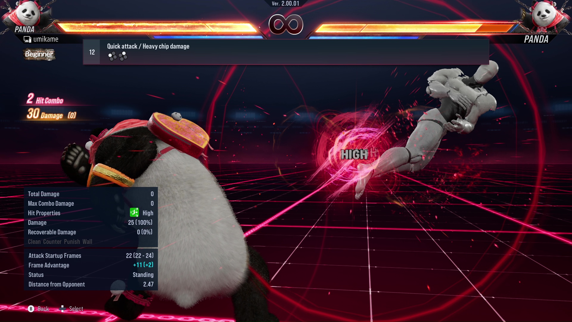 Quick attack / Heavy chip damage