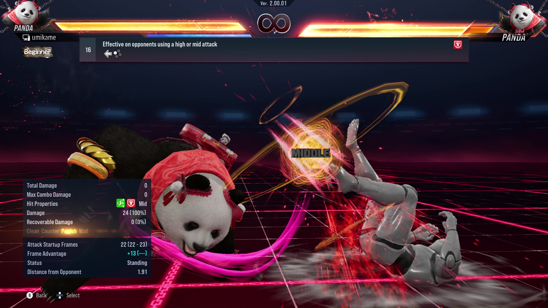 Effective on opponents using a high or mid attack