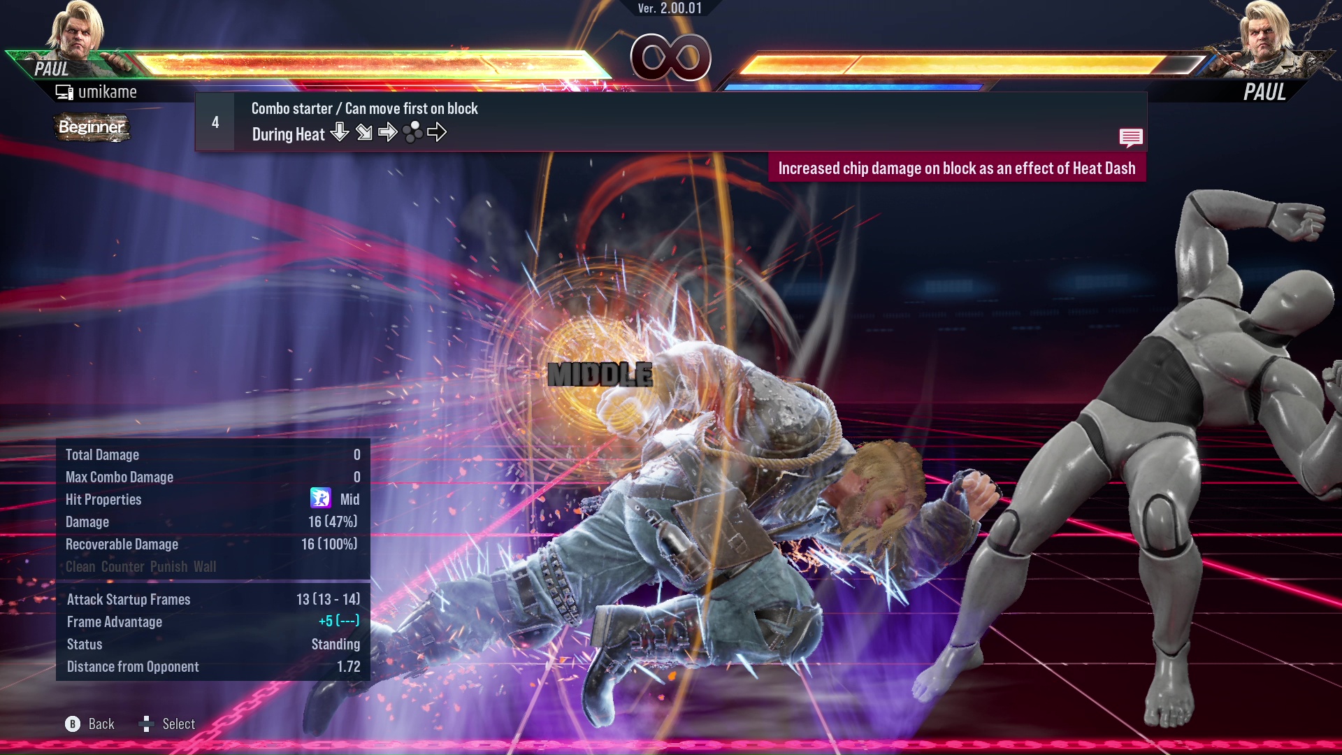 Combo starter / Can move first on block