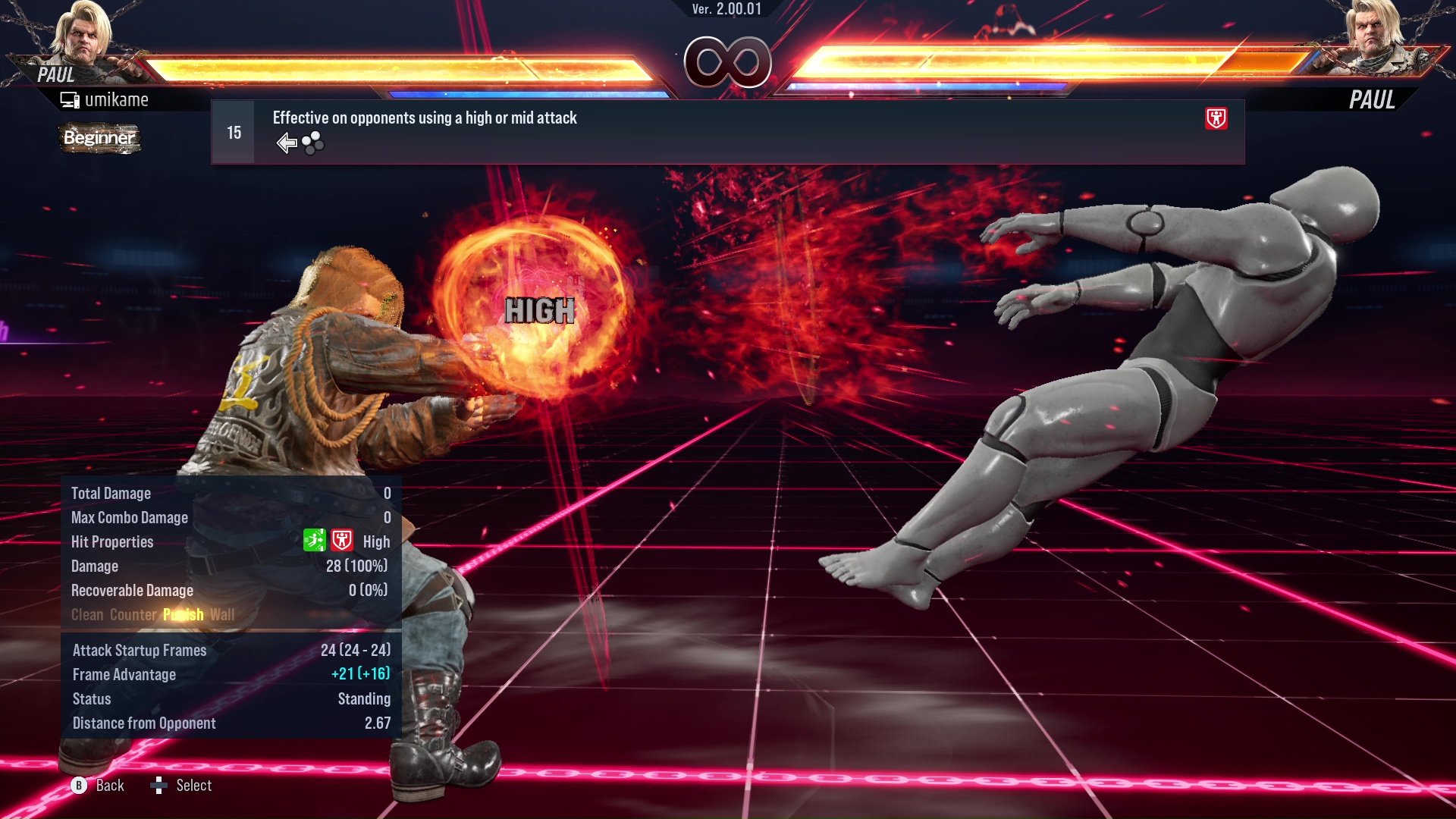 Effective on opponents using a high or mid attack