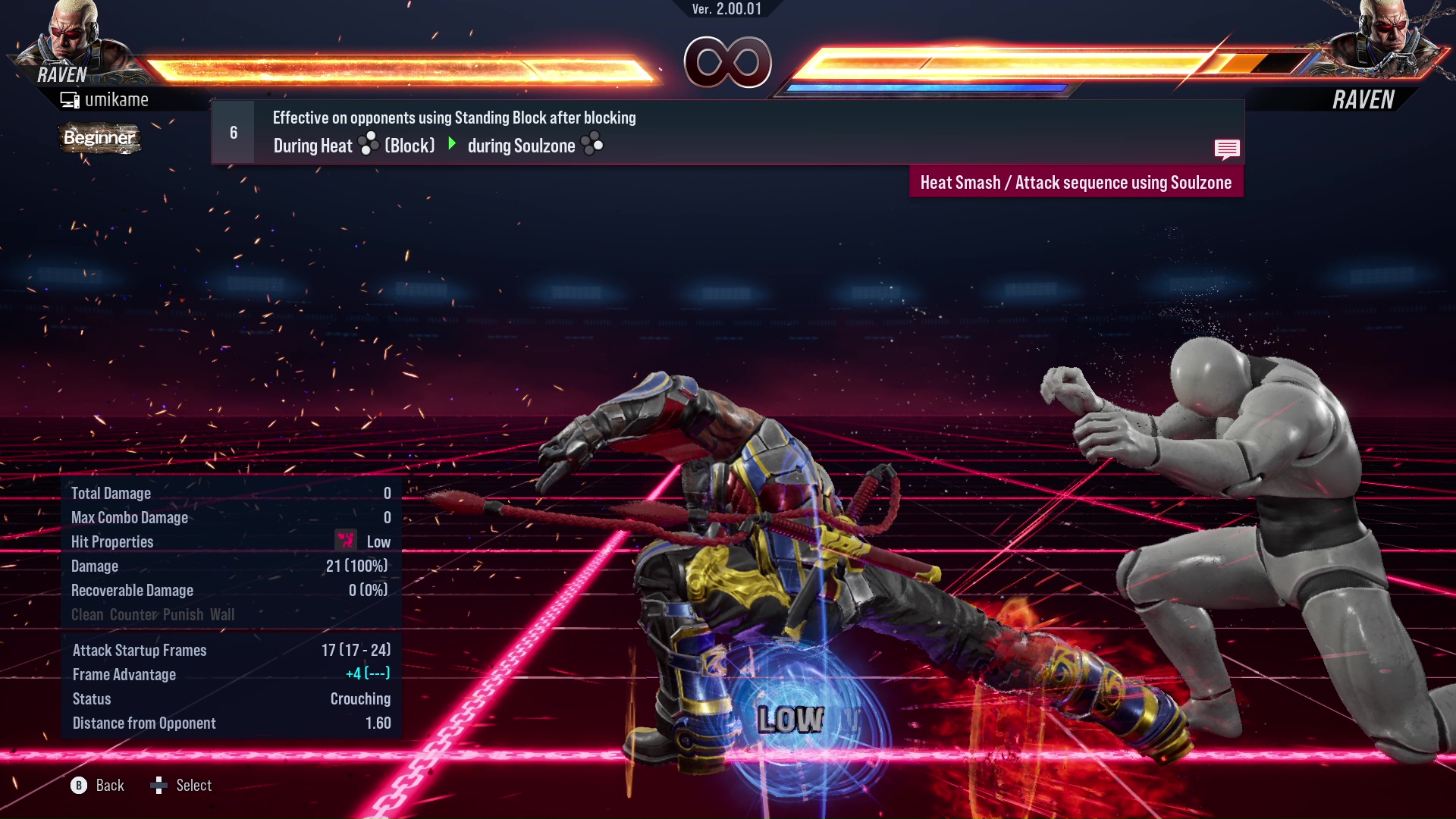 Effective on opponents using Standing Block after blocking