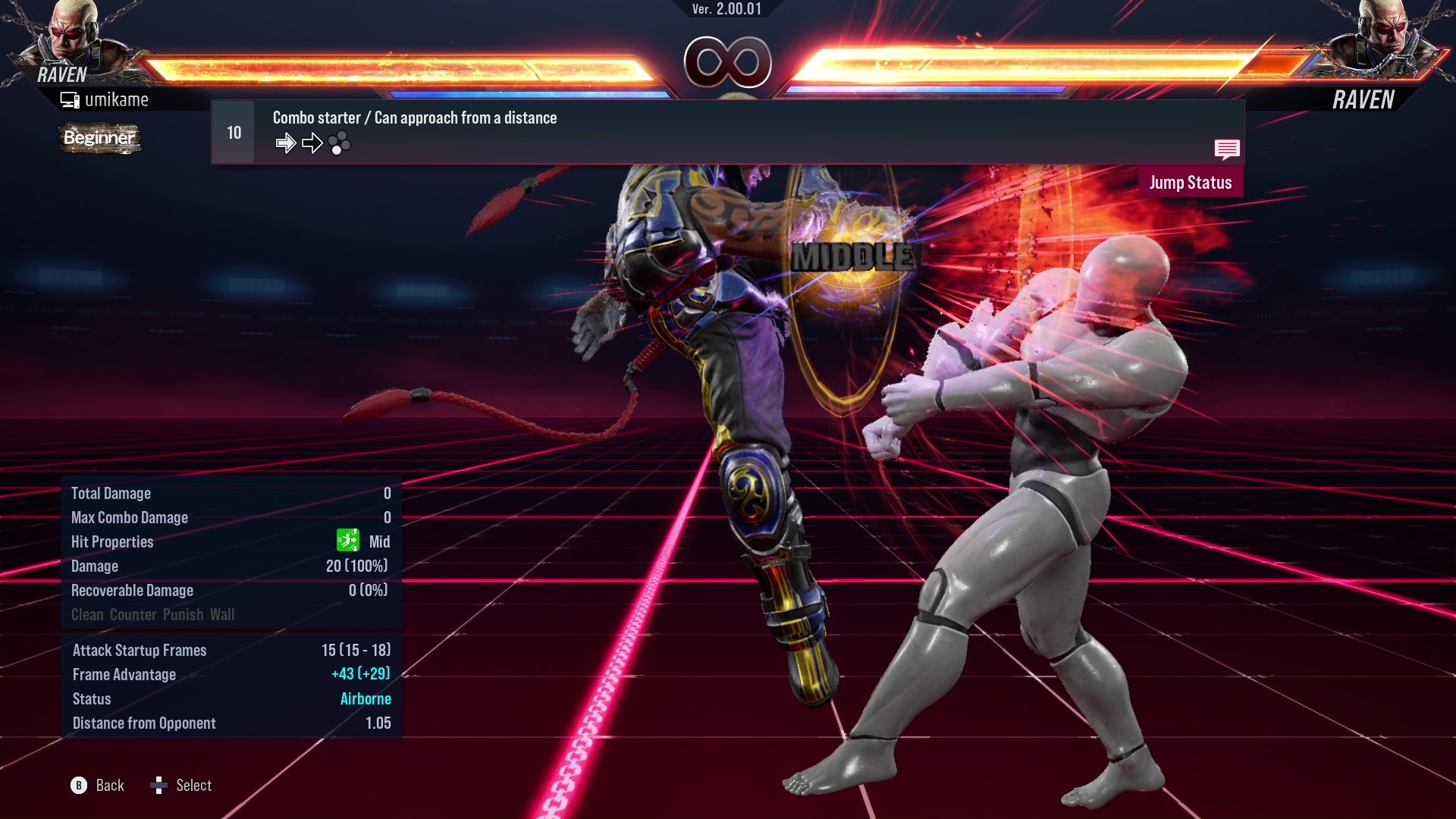 Combo starter / Can approach from a distance