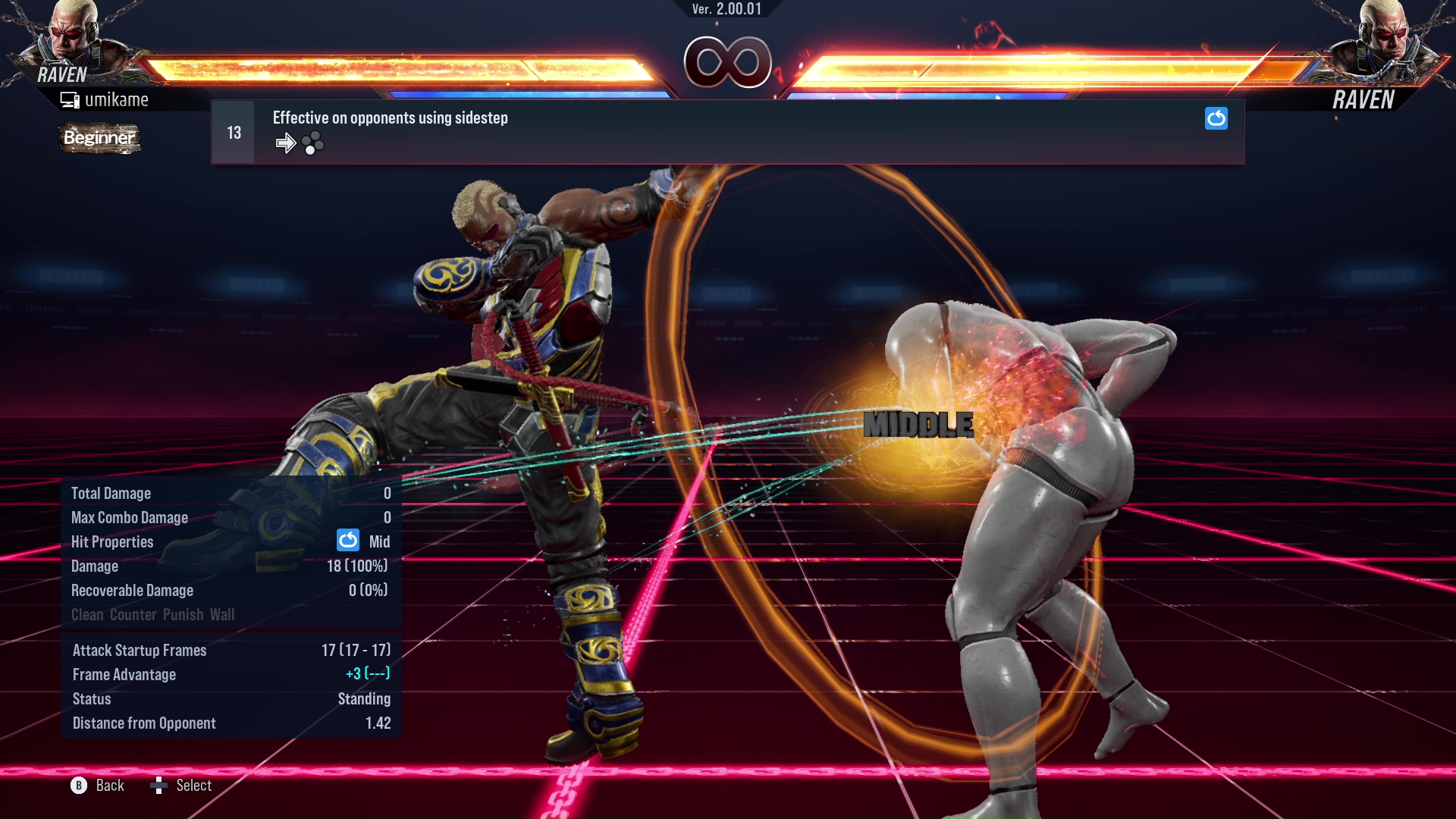 Effective on opponents using sidestep