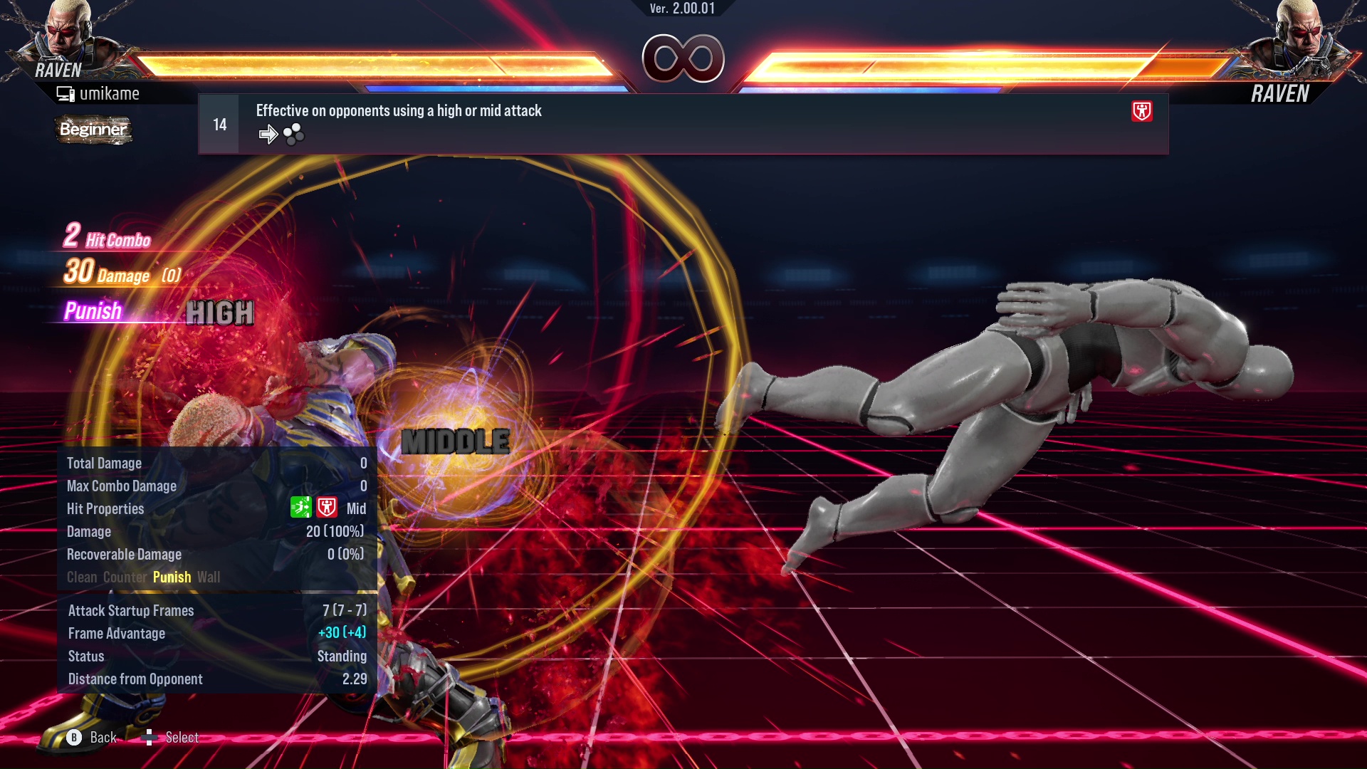 Effective on opponents using a high or mid attack