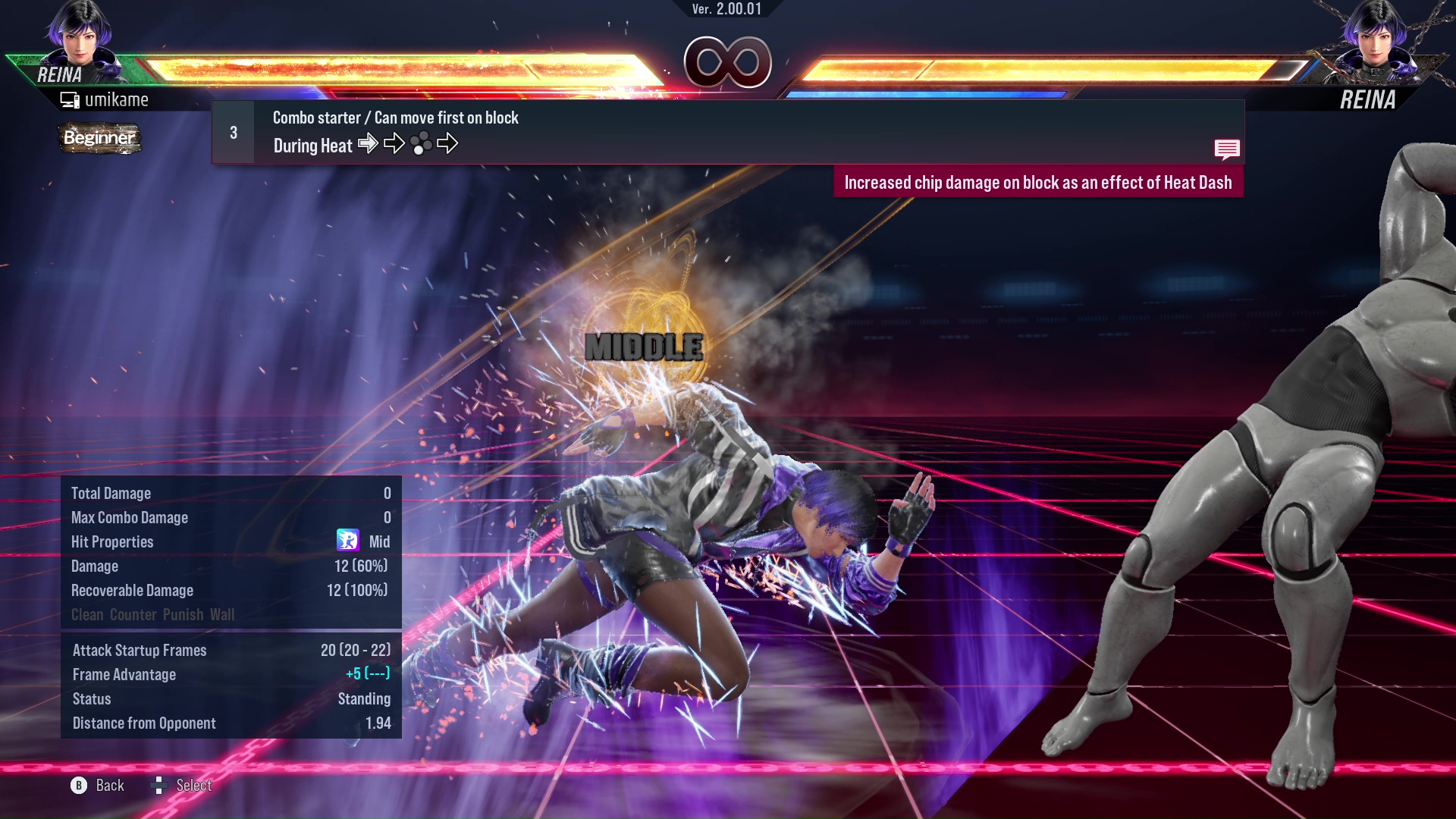 Combo starter / Can move first on block