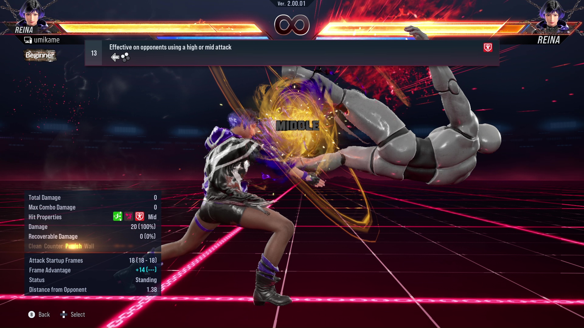 Effective on opponents using a high or mid attack