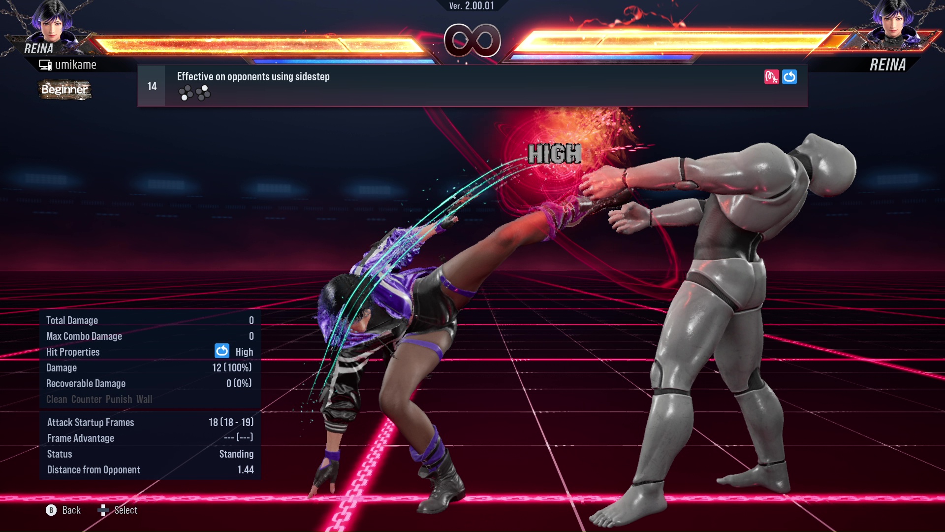 Effective on opponents using sidestep