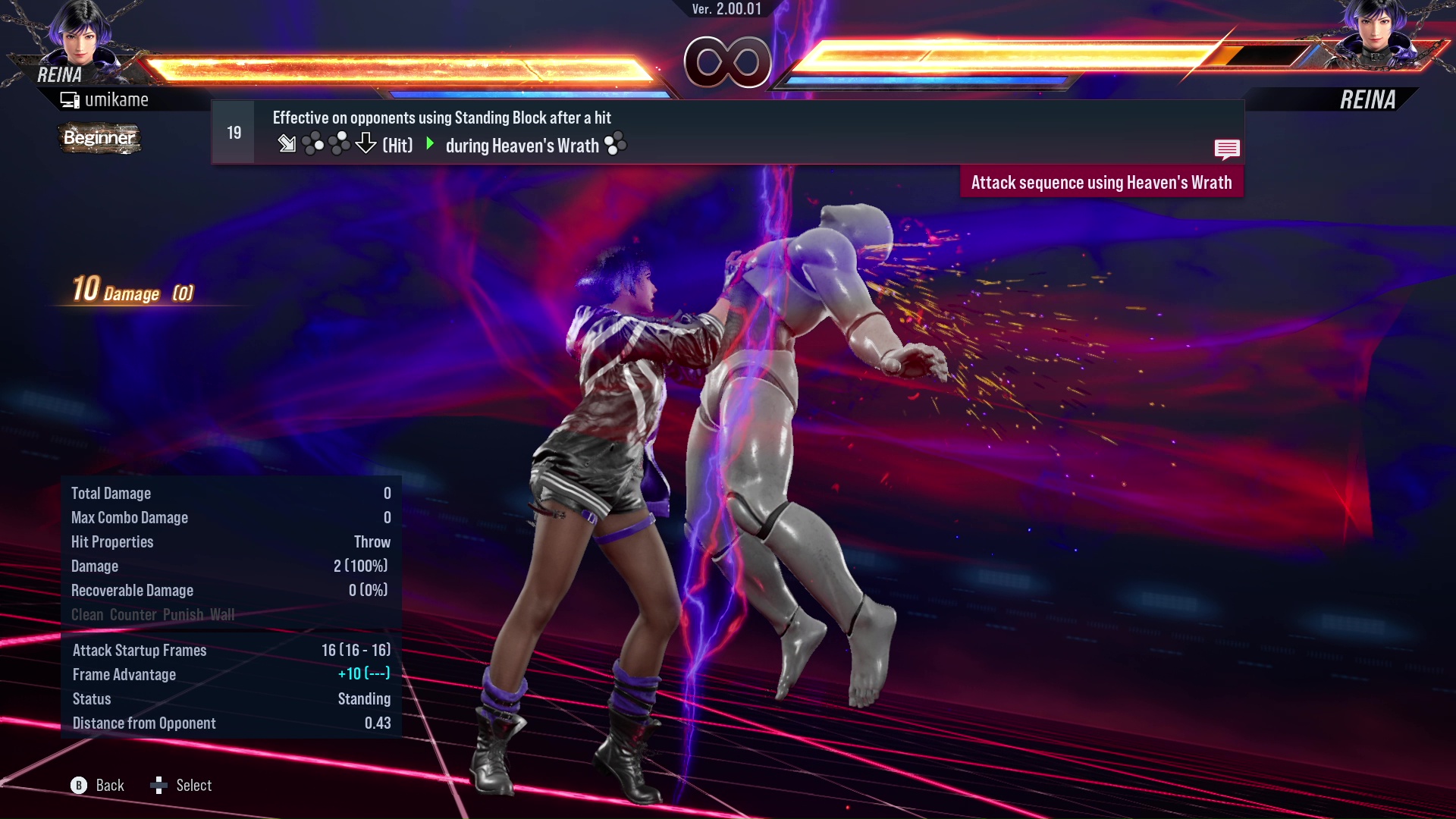 Effective on opponents using Standing Block after a hit