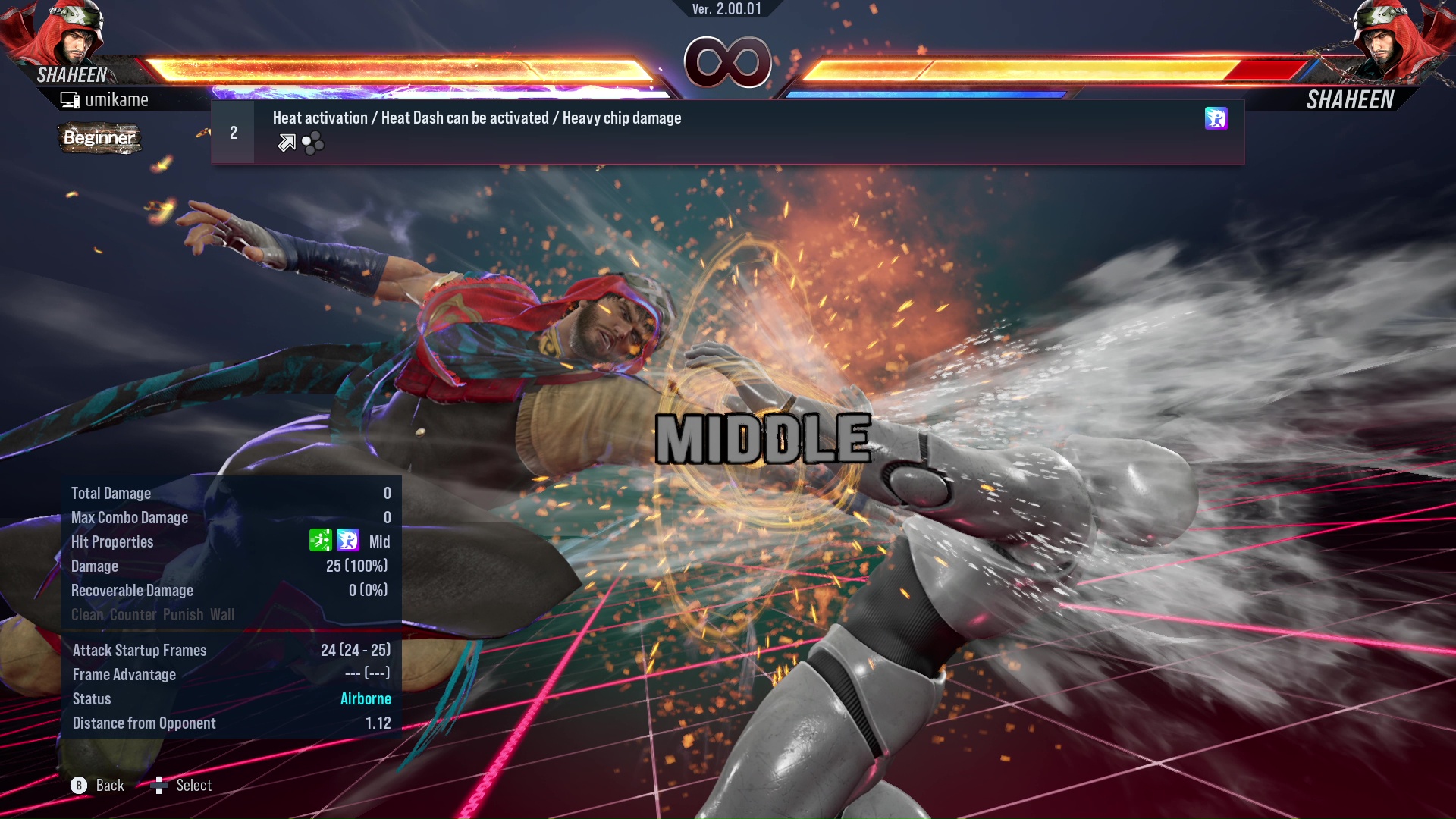 Heat activation / Heat Dash can be activated / Heavy chip damage