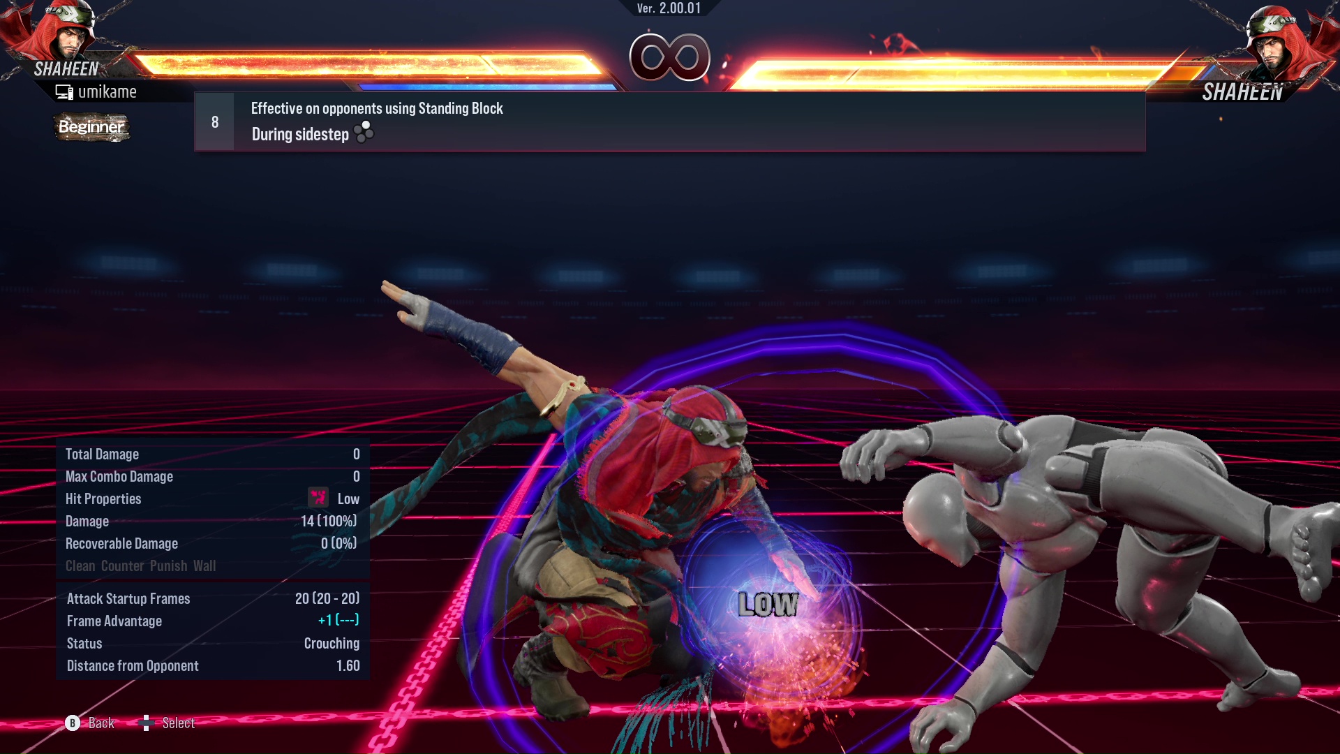 Effective on opponents using Standing Block