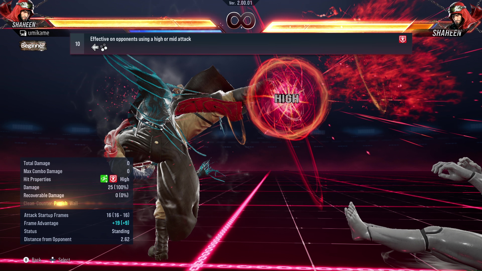 Effective on opponents using a high or mid attack