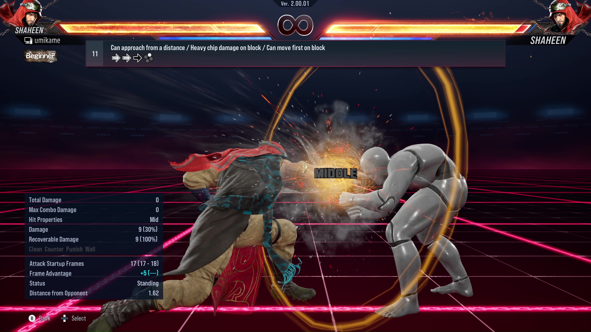 Can approach from a distance / Heavy chip damage on block / Can move first on block