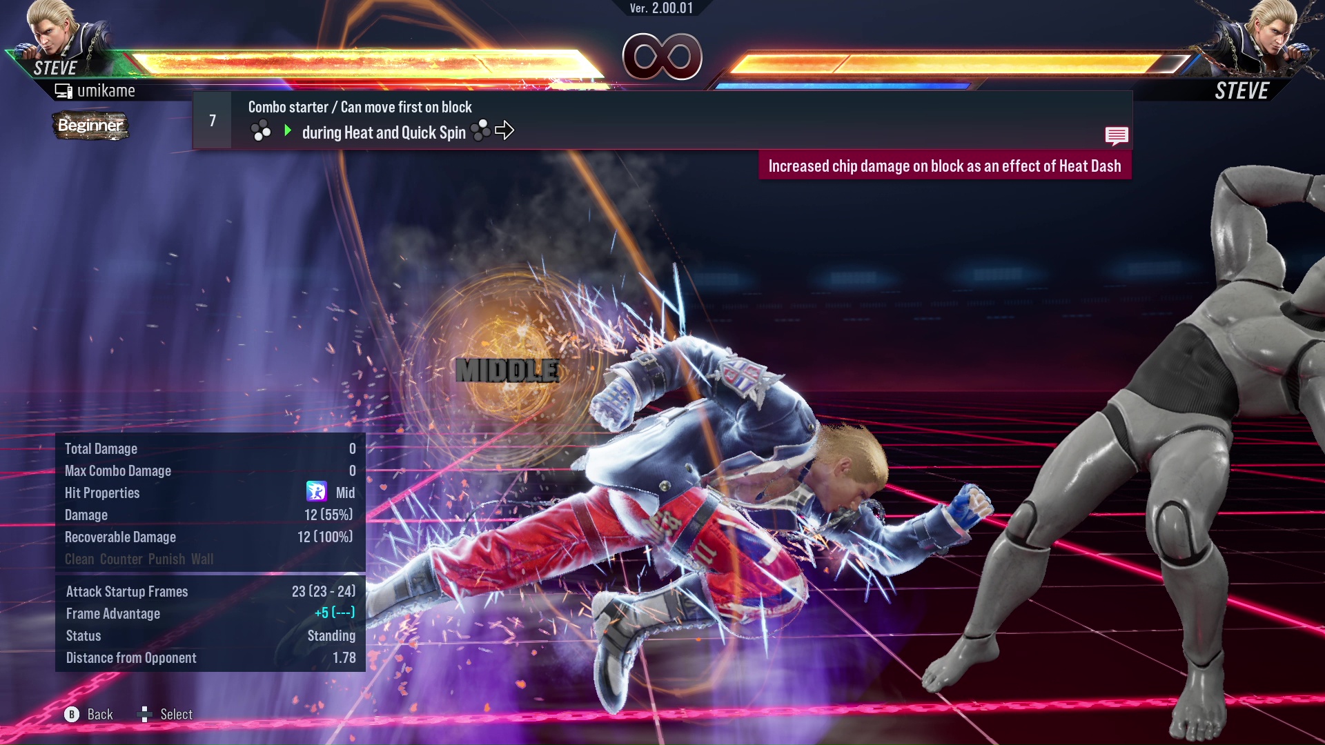 Combo starter / Can move first on block