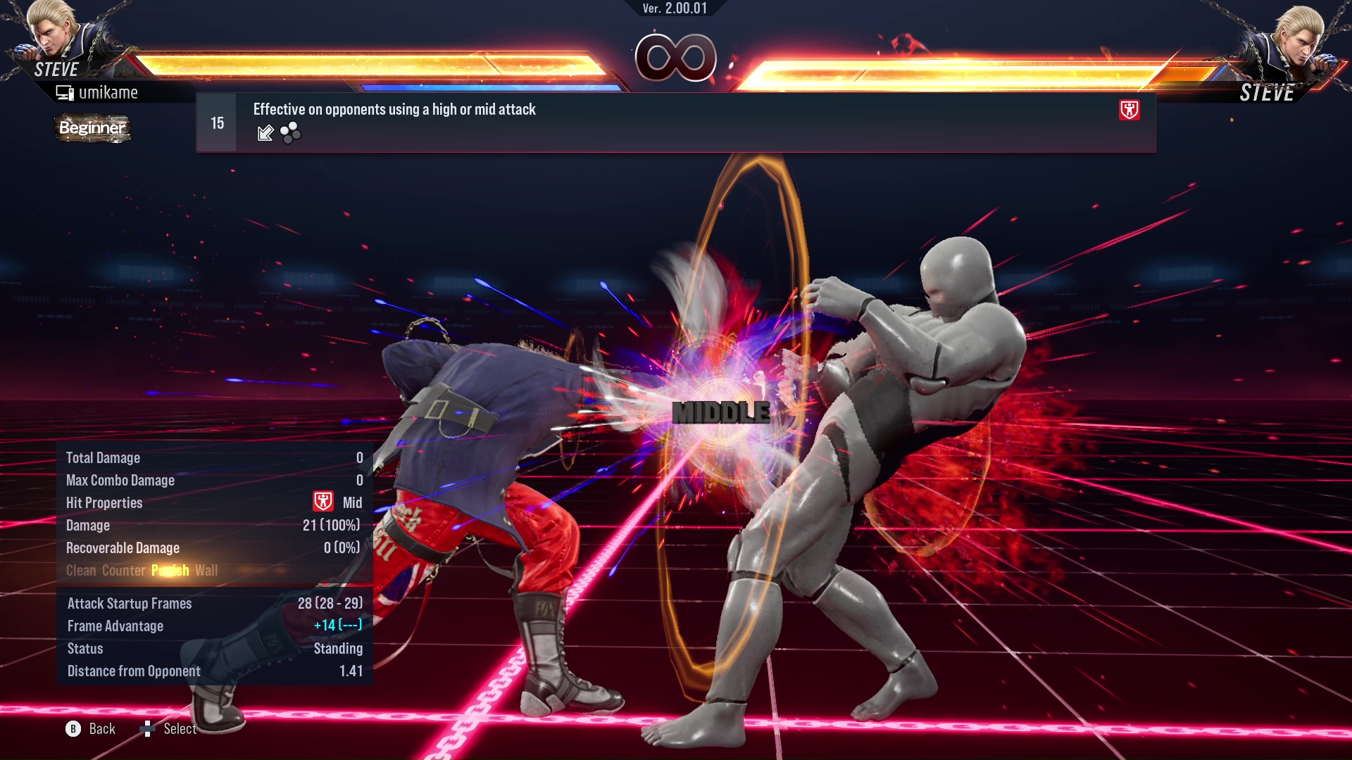 Effective on opponents using a high or mid attack