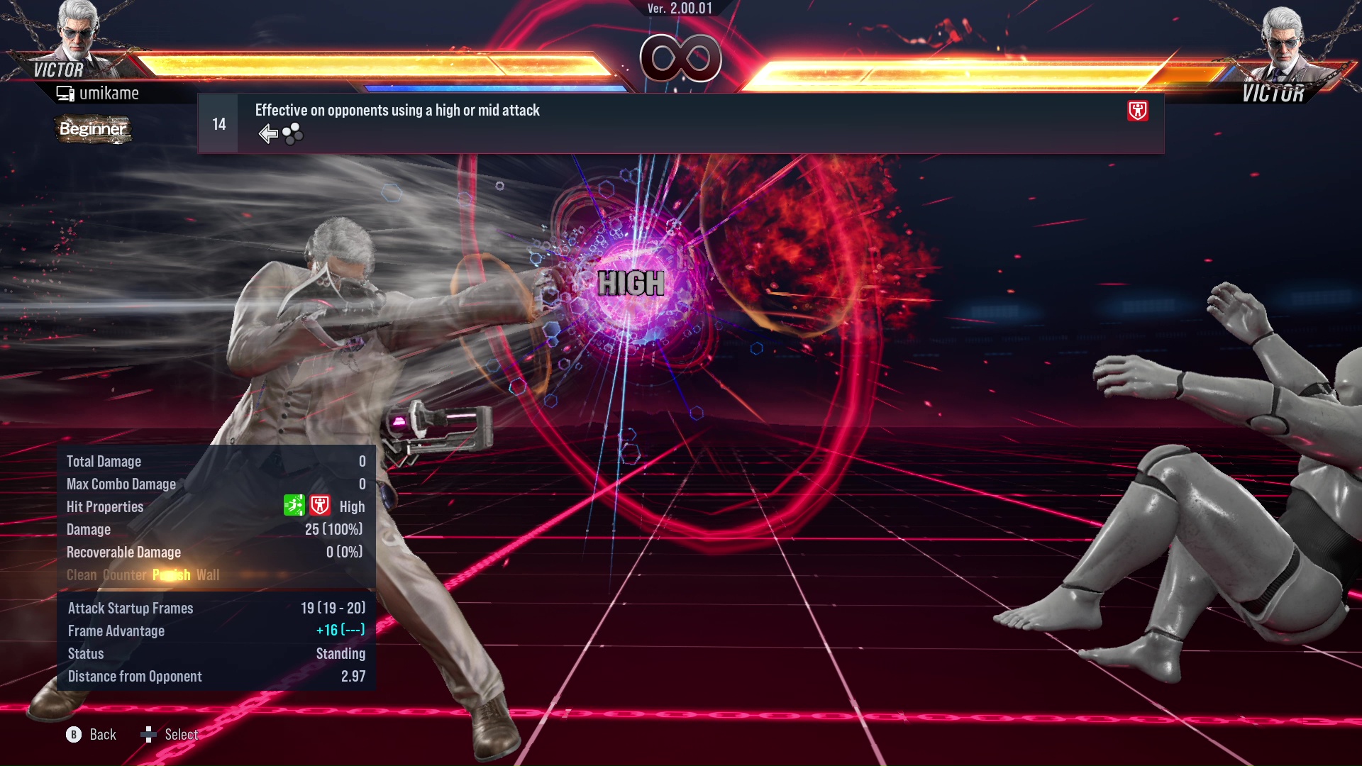 Effective on opponents using a high or mid attack