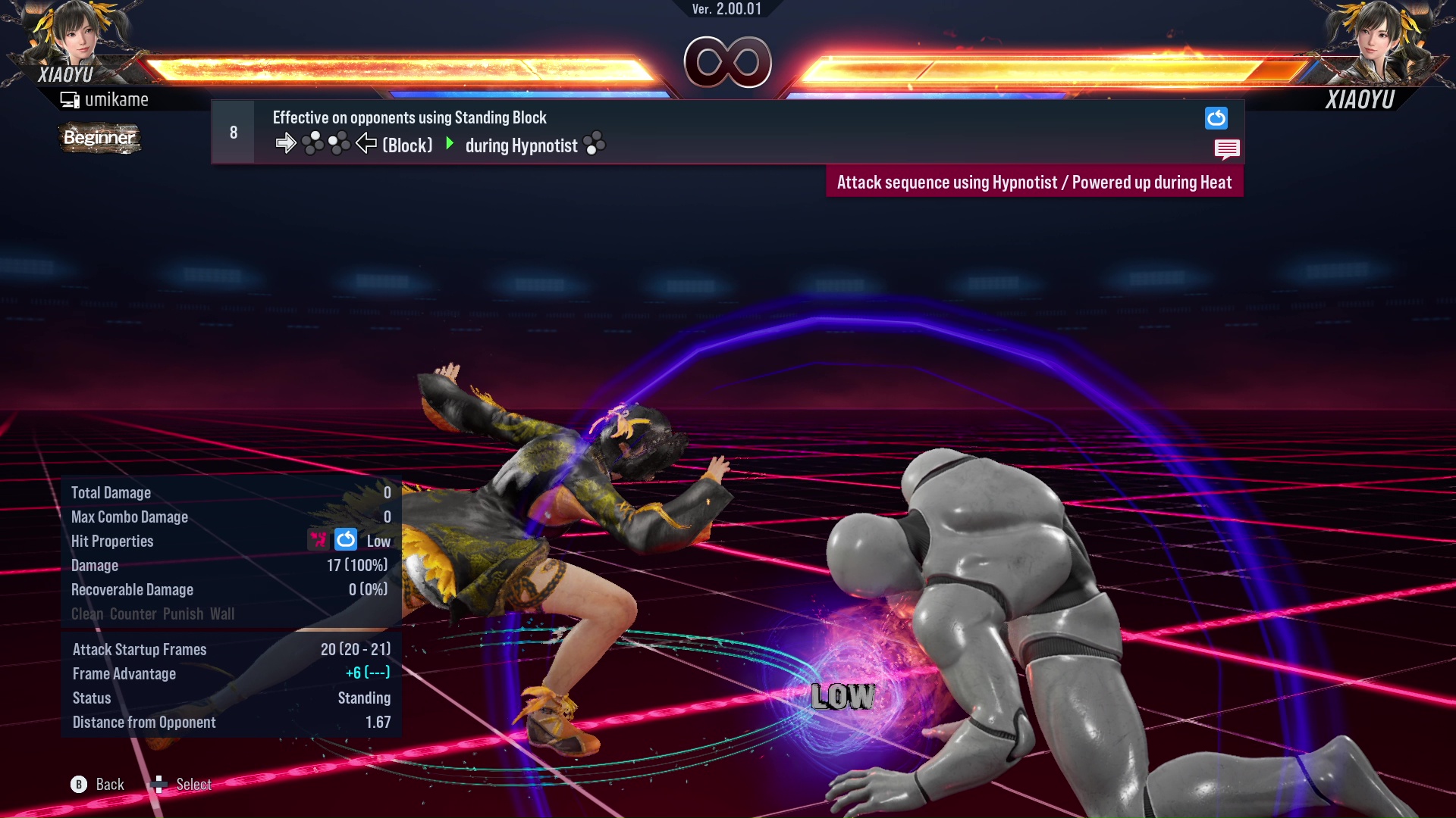 Effective on opponents using Standing Block