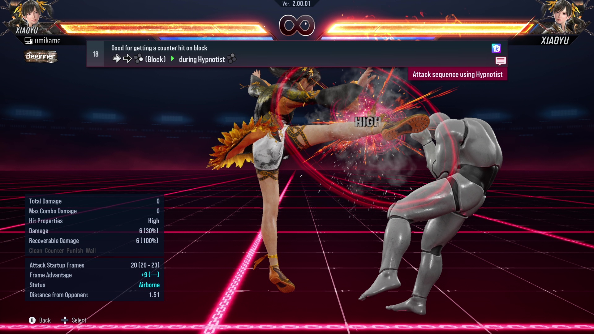 Good for getting a counter hit on block