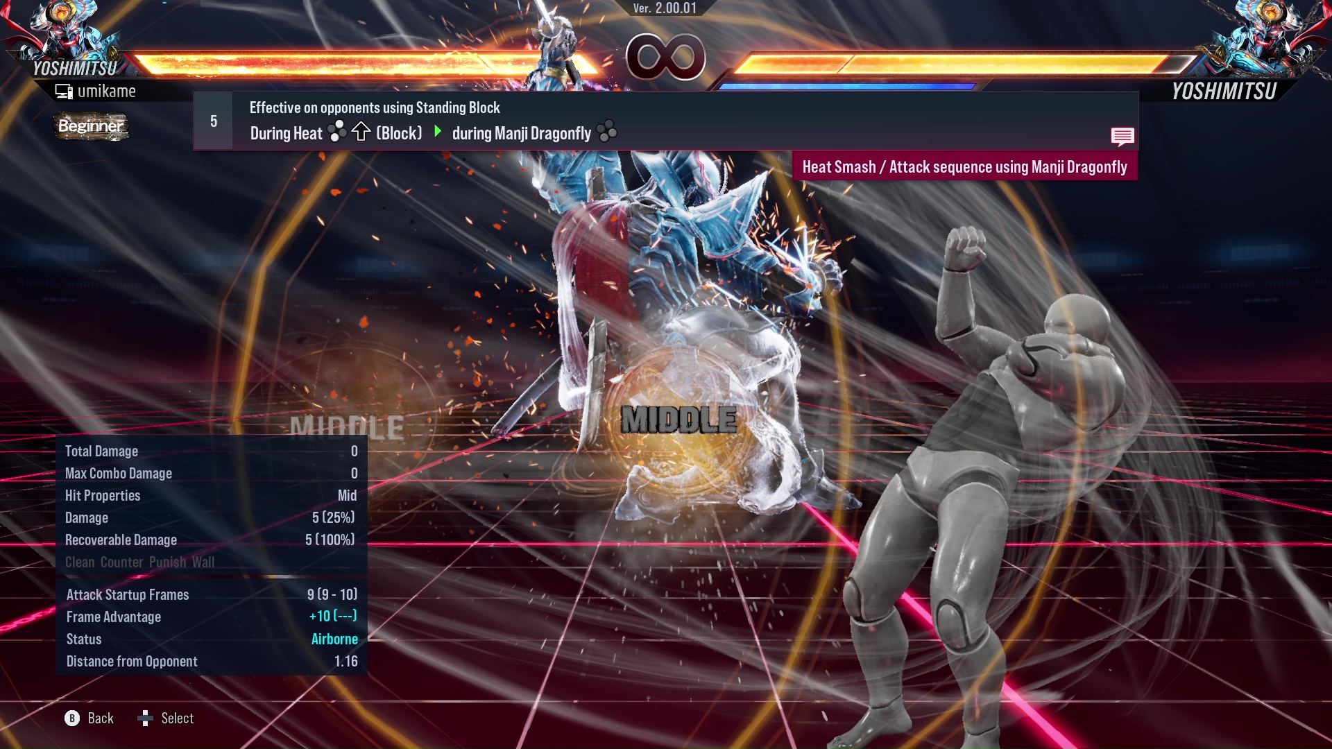 Effective on opponents using Standing Block