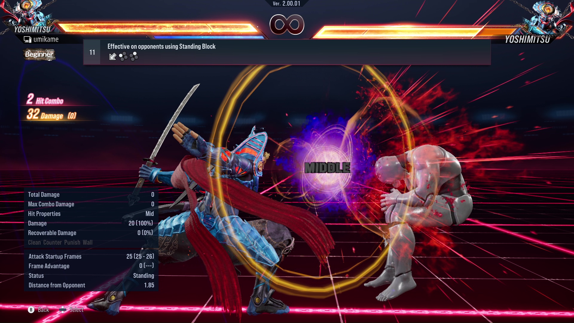 Effective on opponents using Standing Block