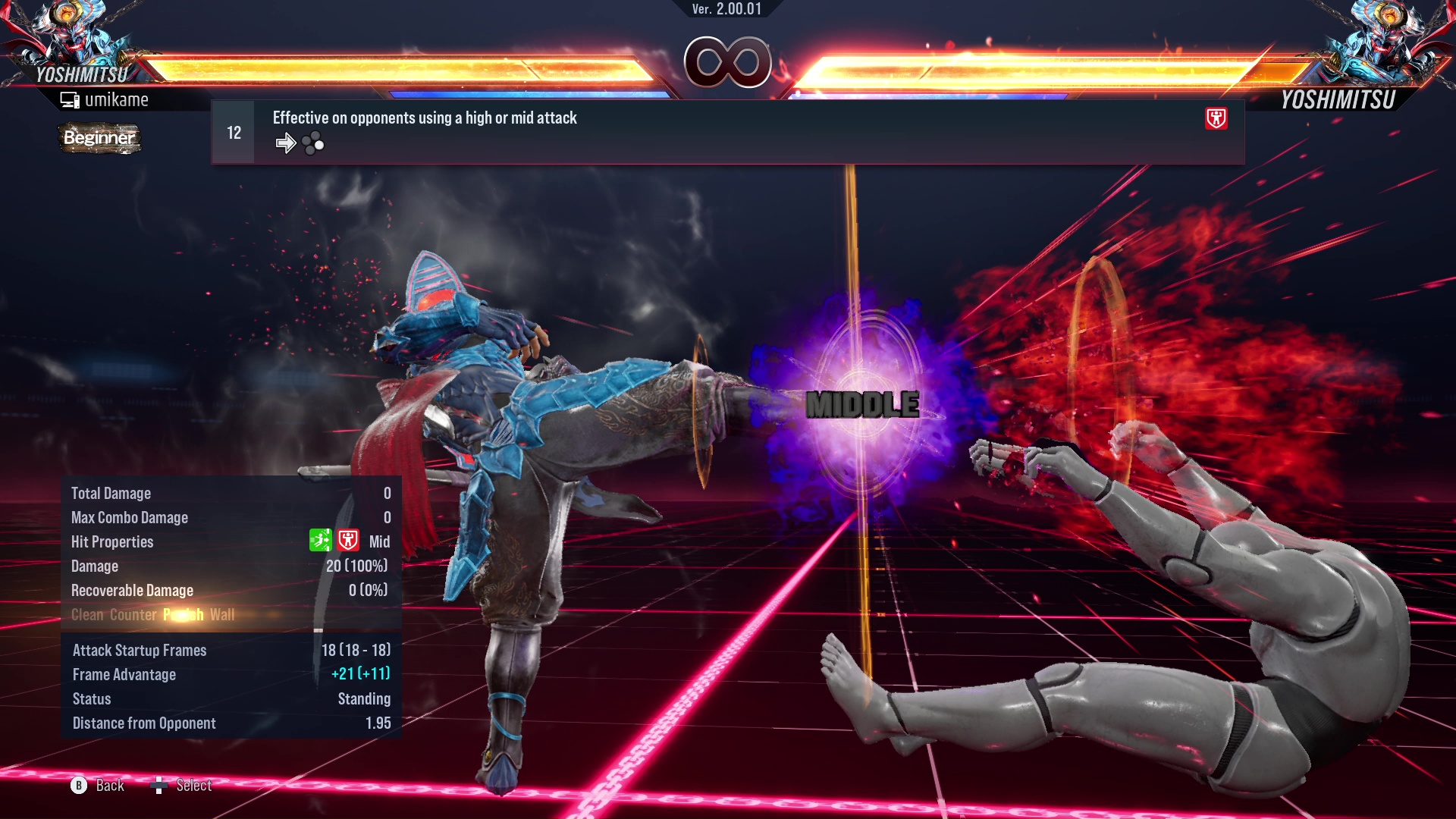 Effective on opponents using a high or mid attack