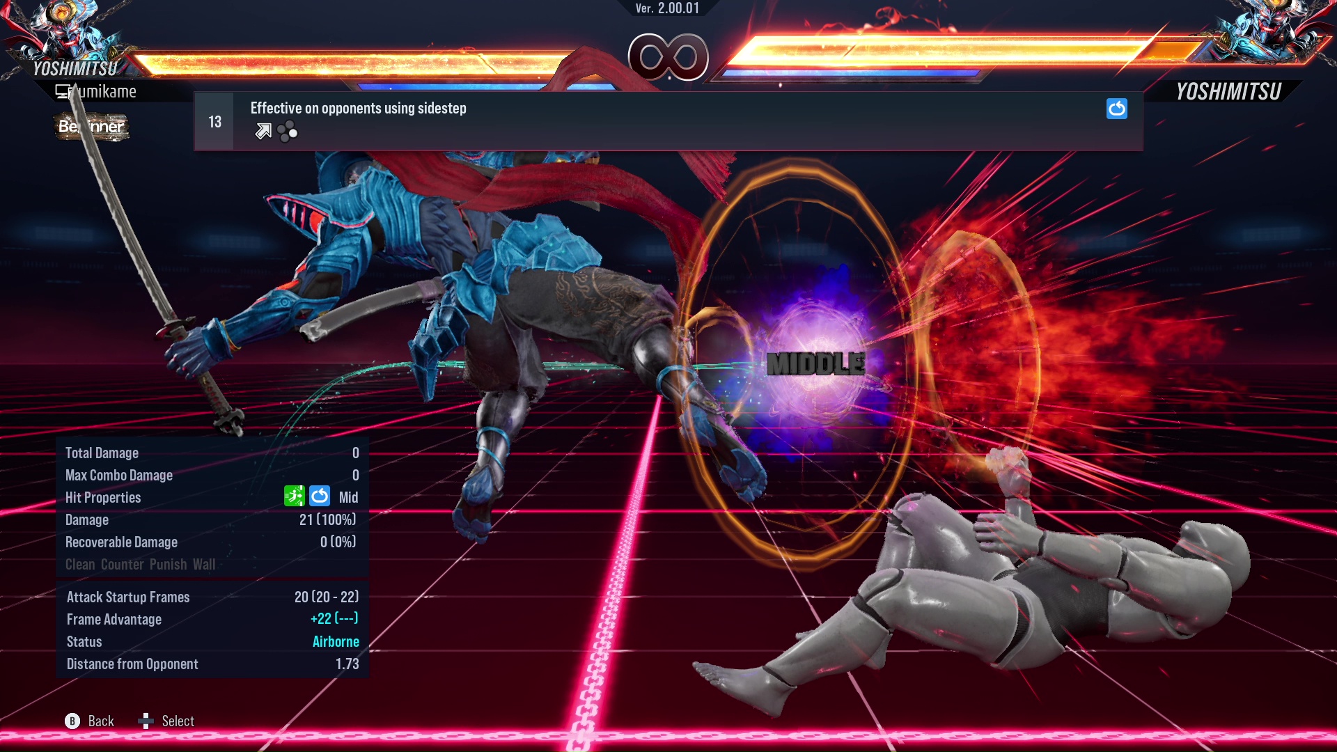 Effective on opponents using sidestep