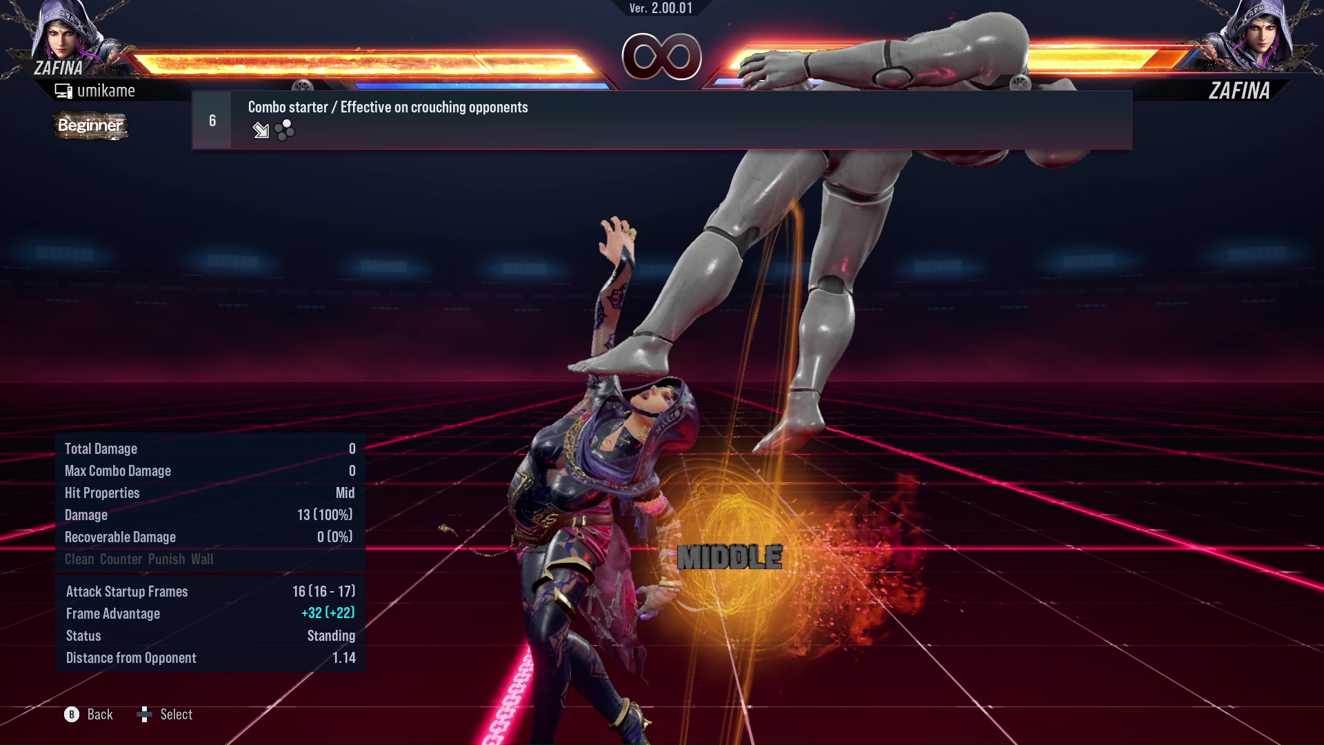 Combo starter / Effective on crouching opponents