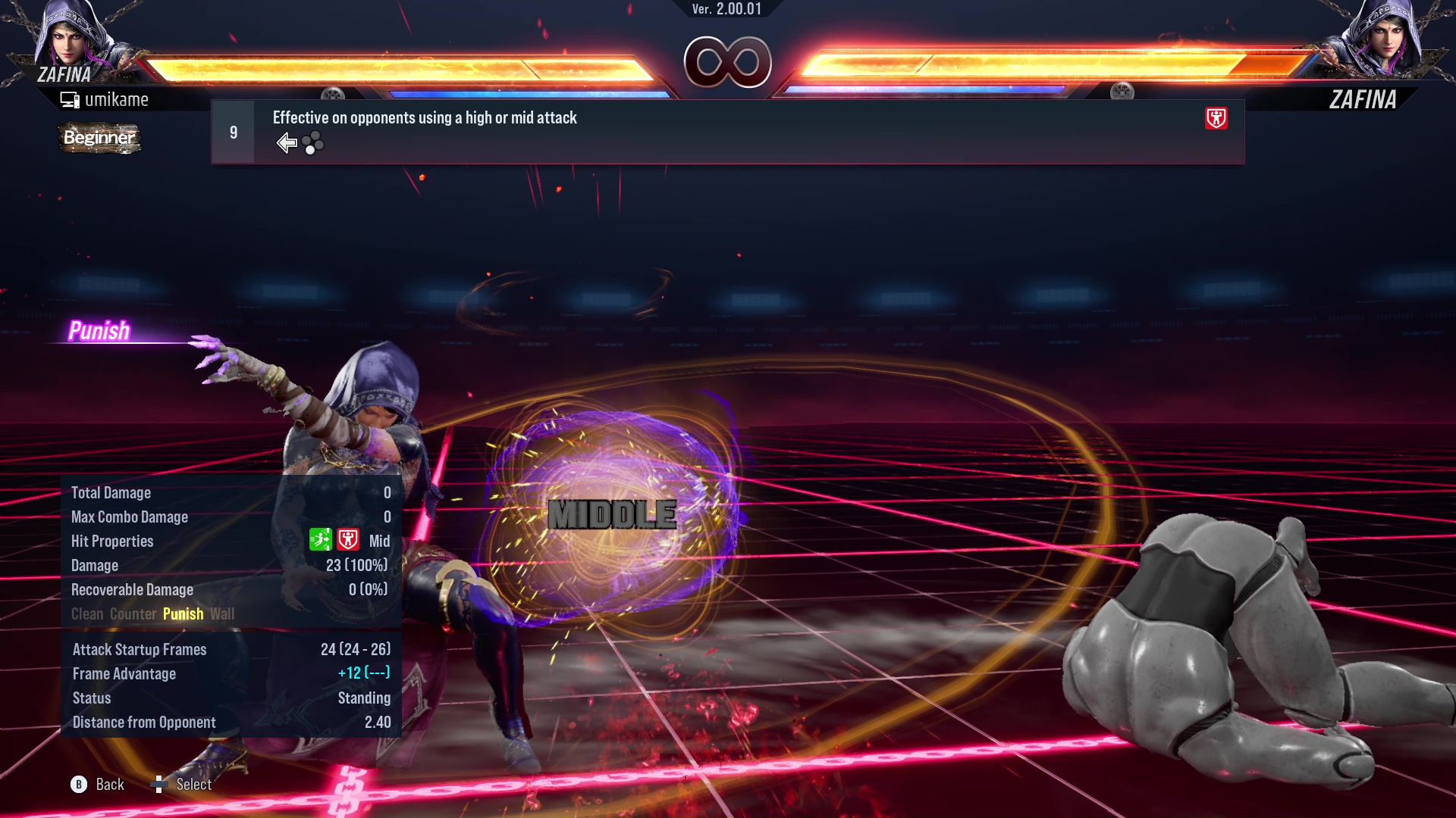 Effective on opponents using a high or mid attack