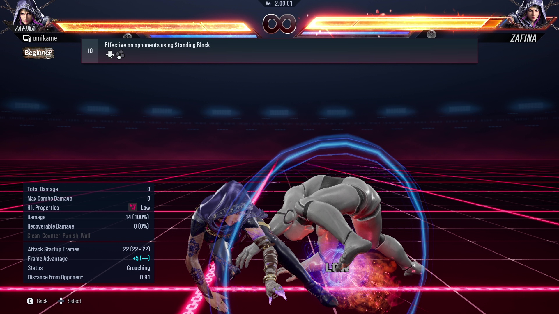 Effective on opponents using Standing Block