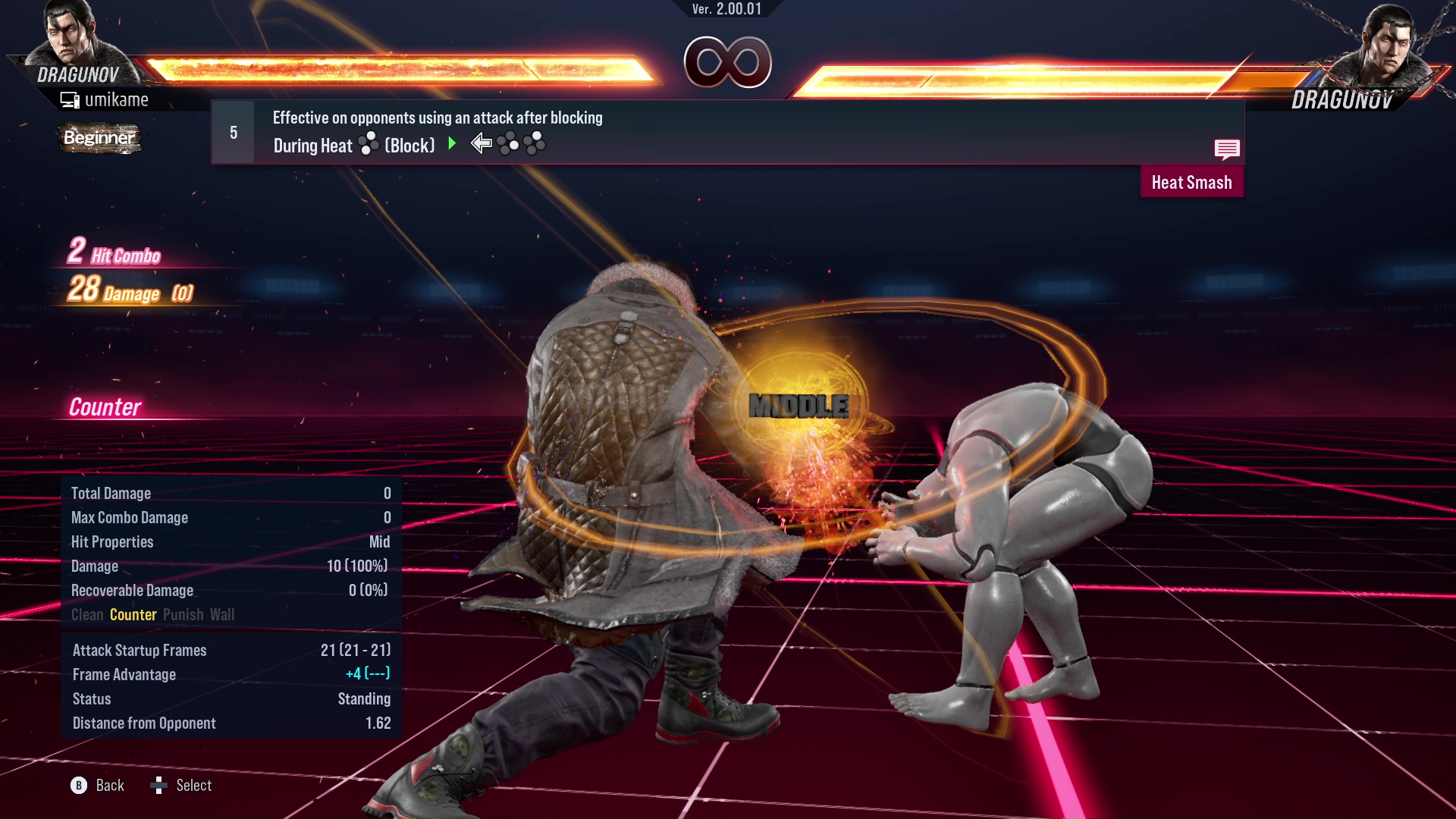 Effective on opponents using an attack after blocking