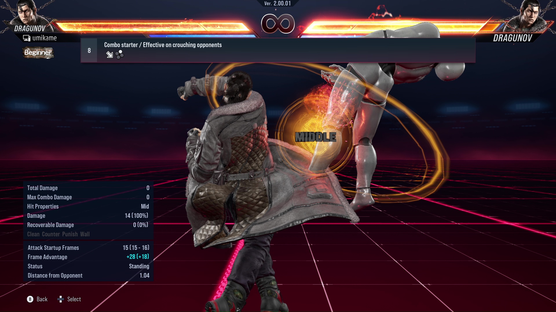 Combo starter / Effective on crouching opponents