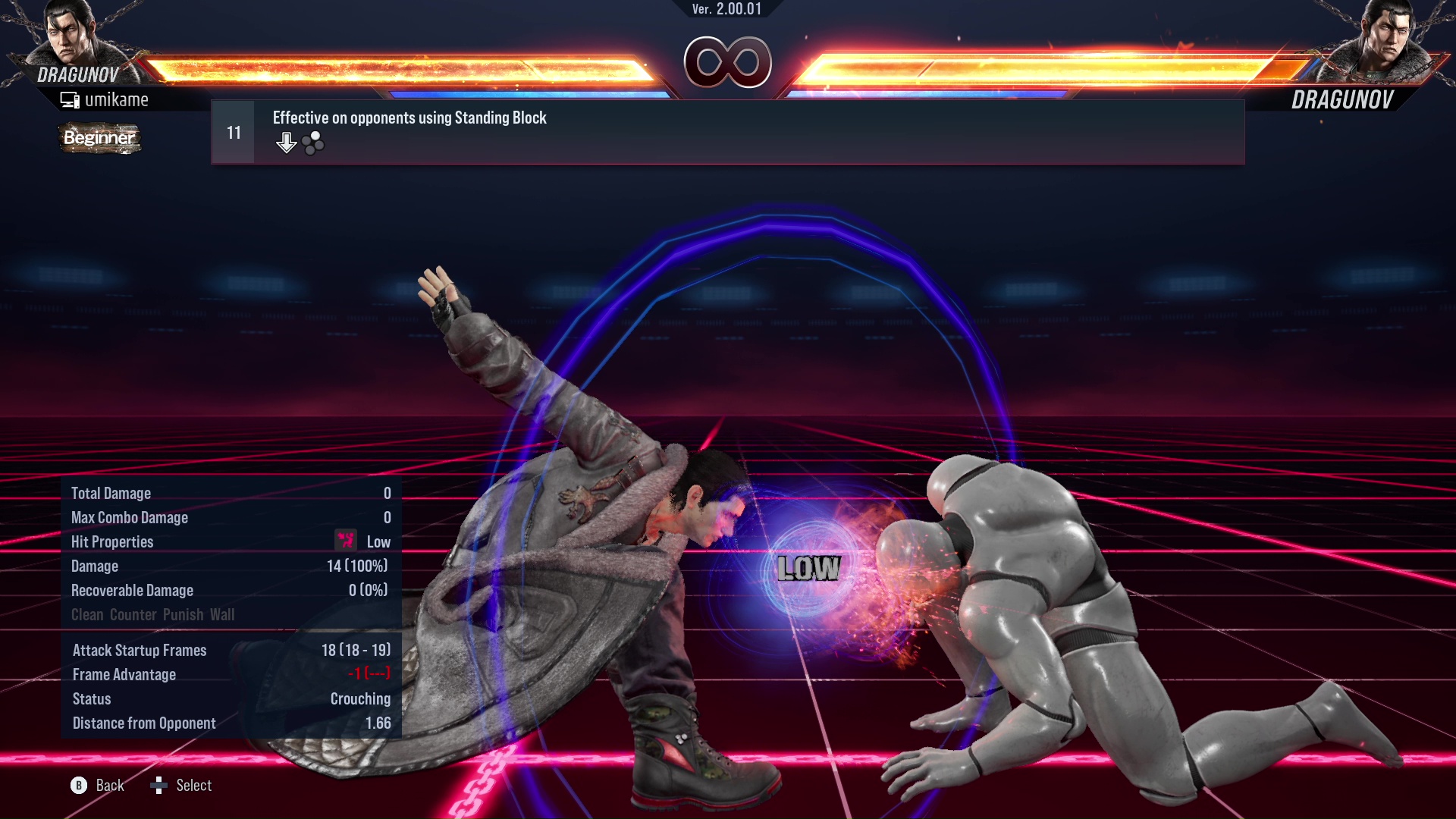 Effective on opponents using Standing Block