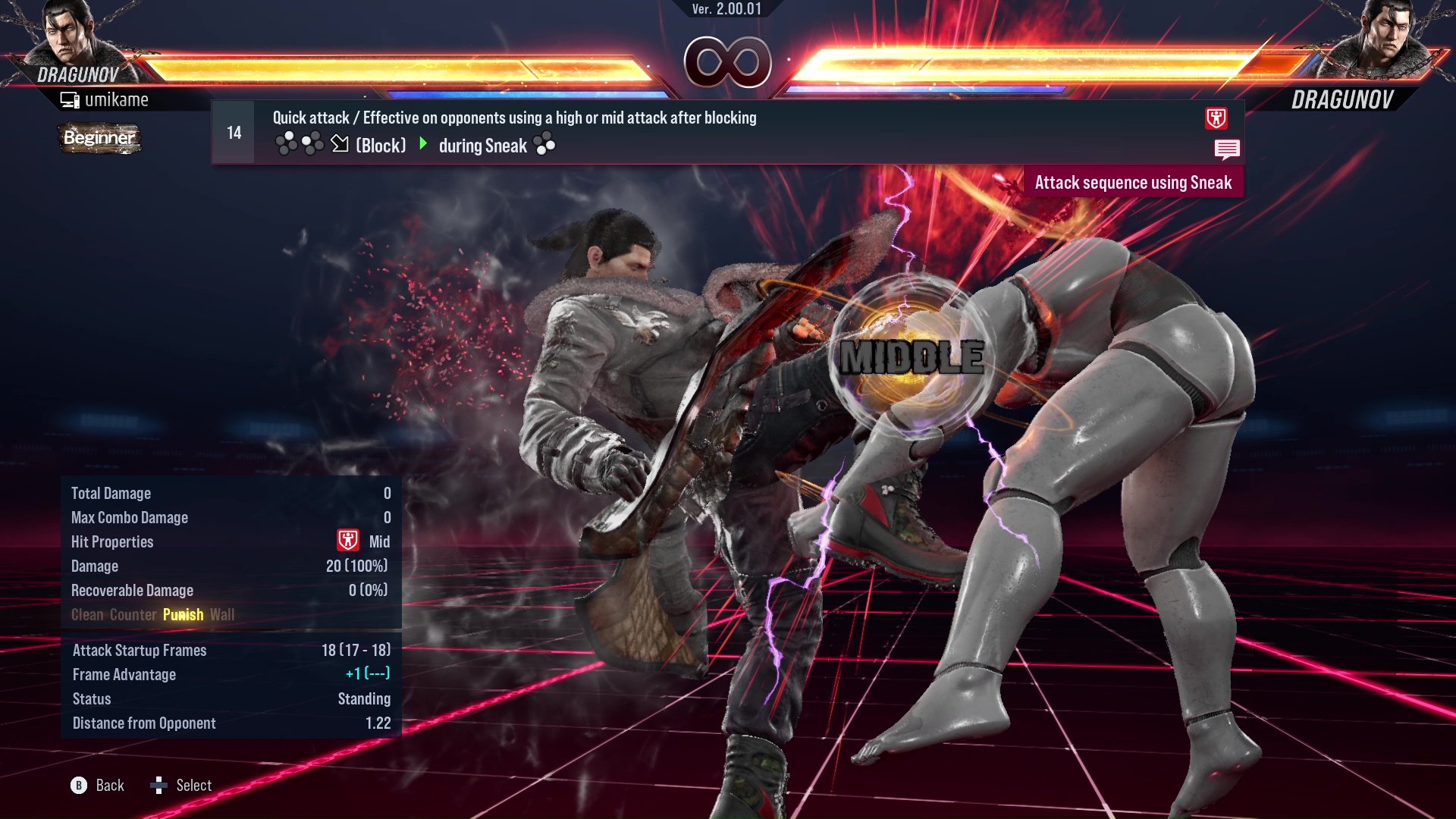 Quick attack / Effective on opponents using a high or mid attack after blocking