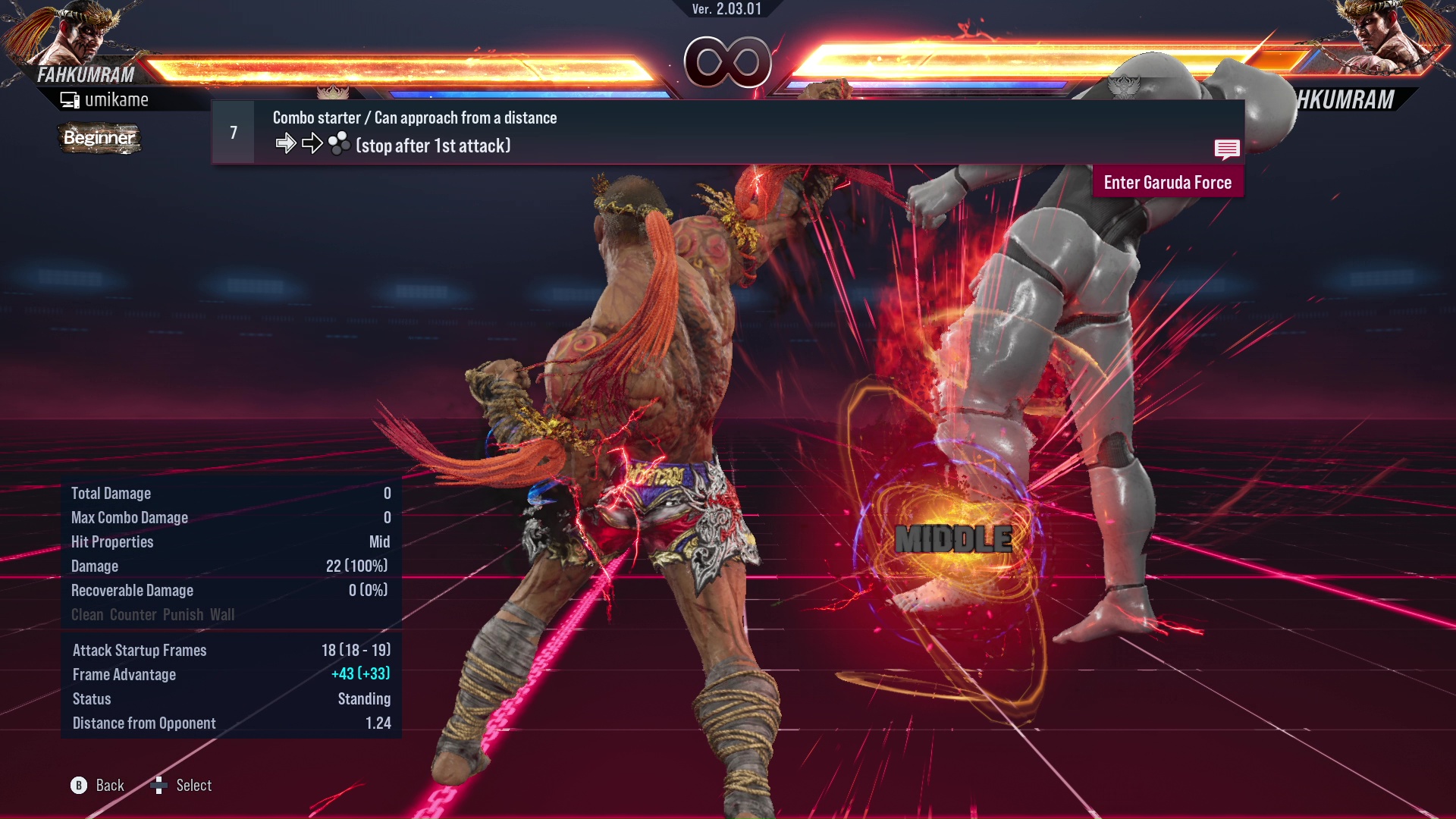 Combo starter  /  Can approach from a distance