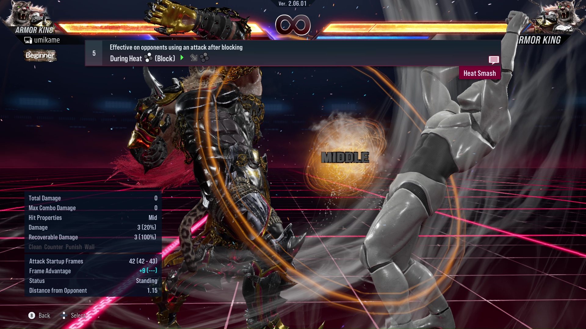 Effective on opponents using an attack after blocking