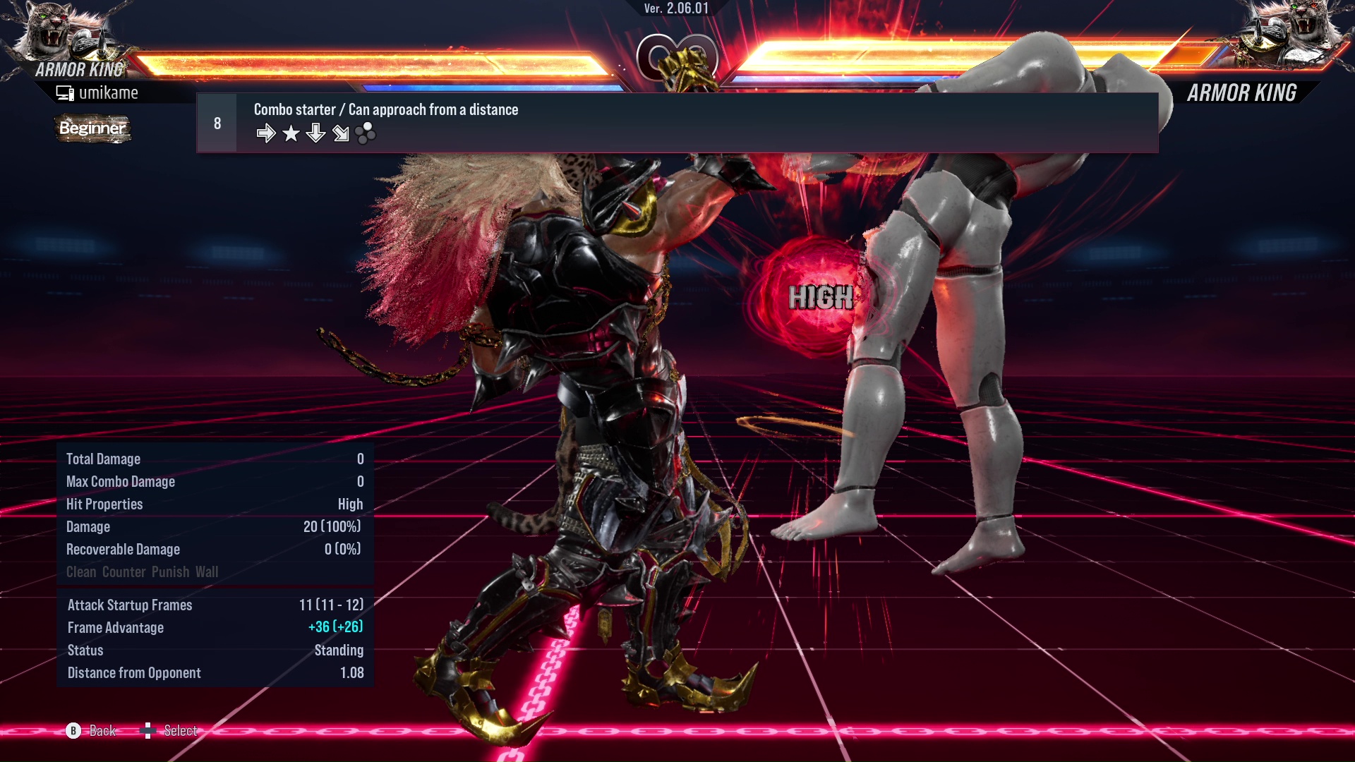 Combo starter / Can approach from a distance