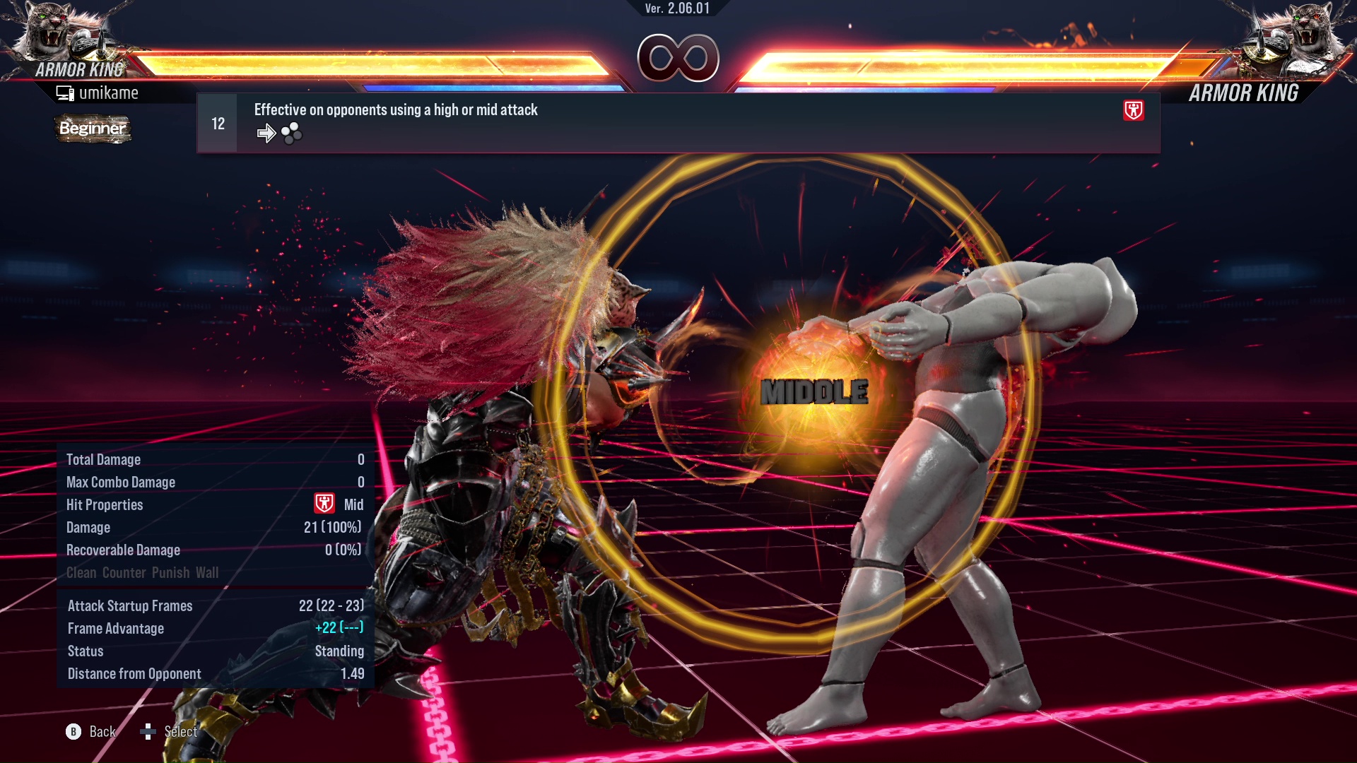 Effective on opponents using a high or mid attack