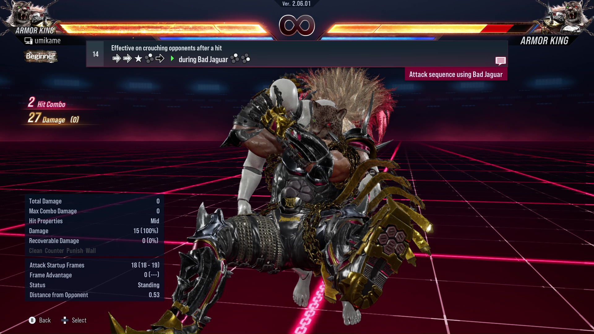 Effective on crouching opponents after a hit