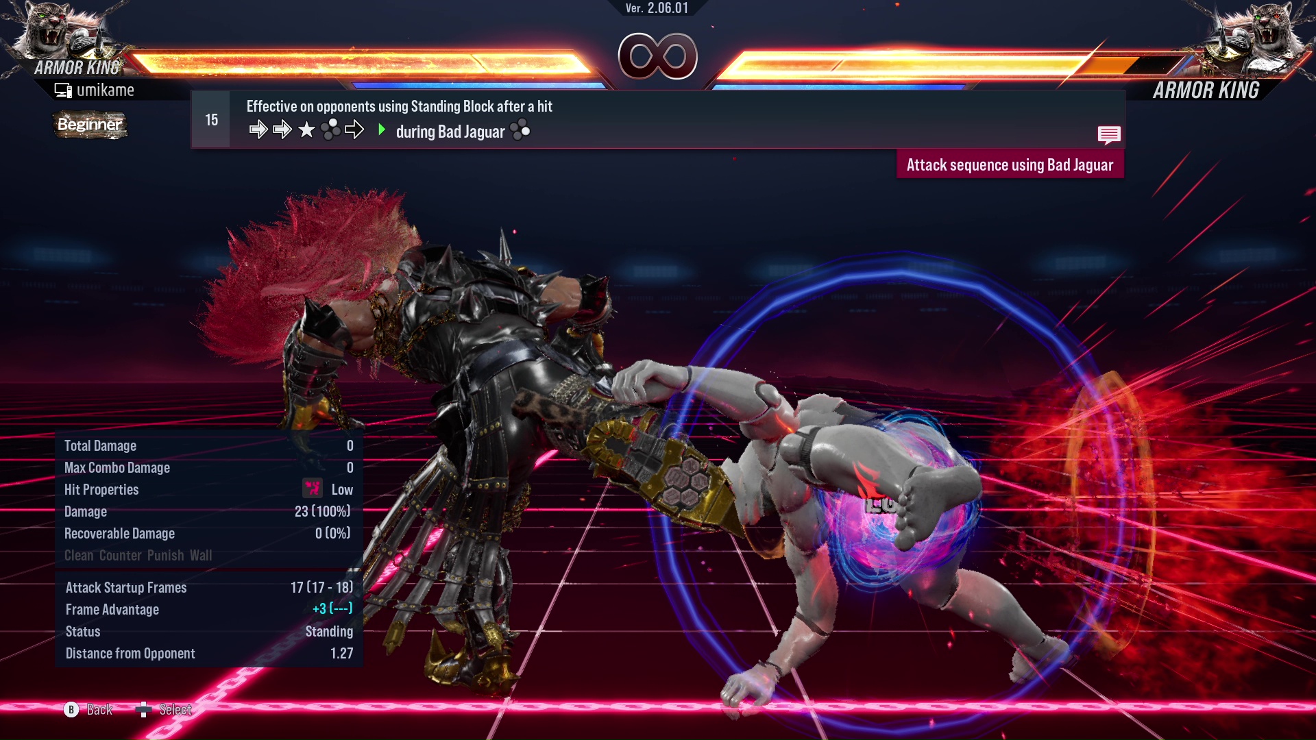 Effective on opponents using Standing Block after a hit