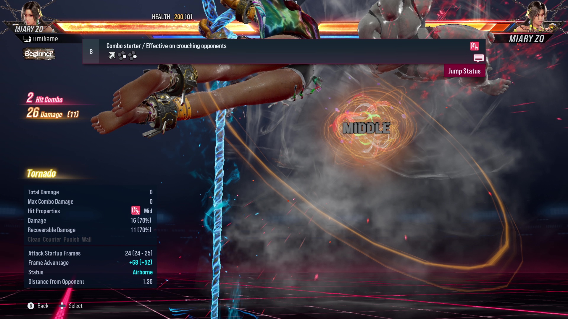 Combo starter / Effective on crouching opponents