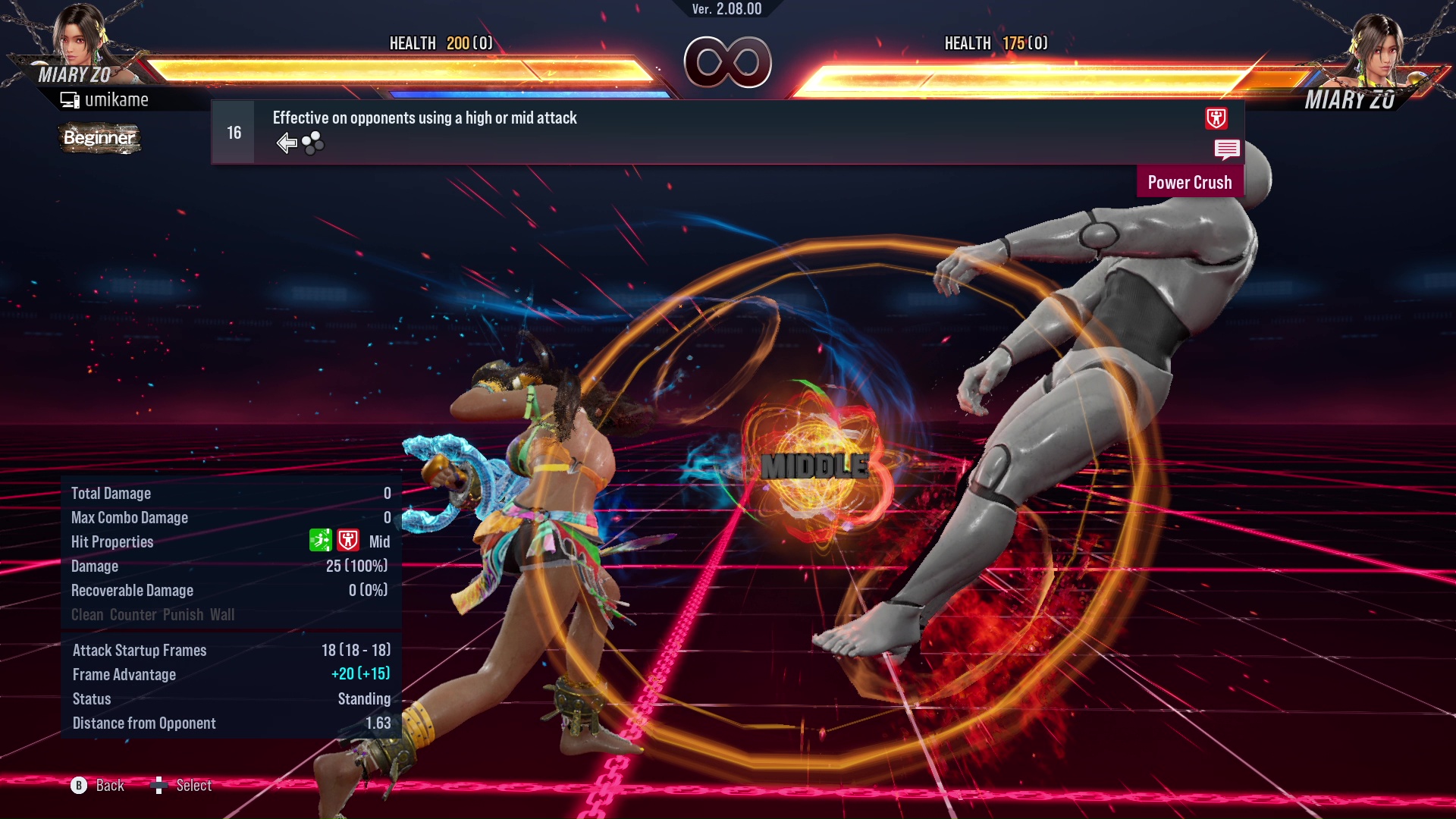 Effective on opponents using a high or mid attack